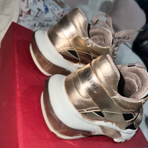 Valentino Garavani Gold and Black Sneakers - Picture 4 of 9